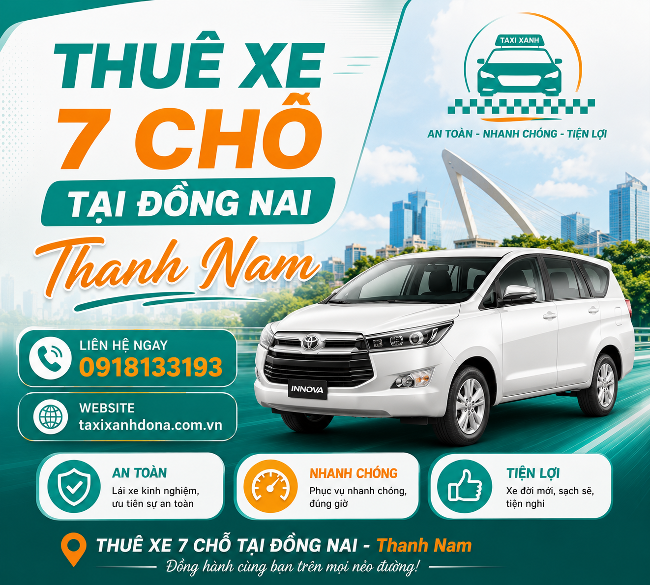 Thuê xe 7 chỗ tại Đồng Nai